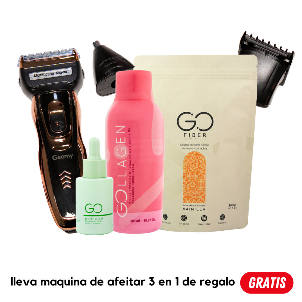 Tripleta Gollagen + maquina de afeitar