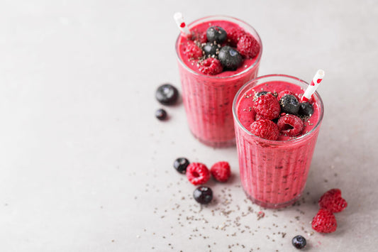 Batido antioxidante de frutos rojos y jengibre con Go Fiber: defensa total en un vaso