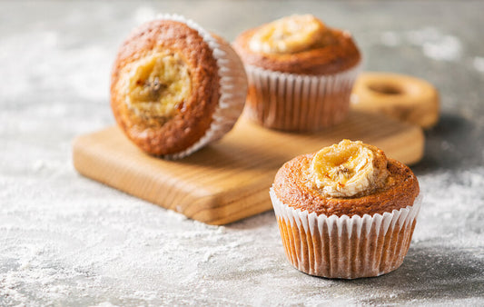 Muffins fit de plátano con Go Fiber: el snack que no te deja con hambre a las 3pm