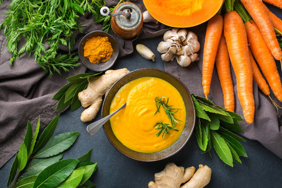 Sopa crema de zanahoria y jengibre con Gollagen: calor que regenera
